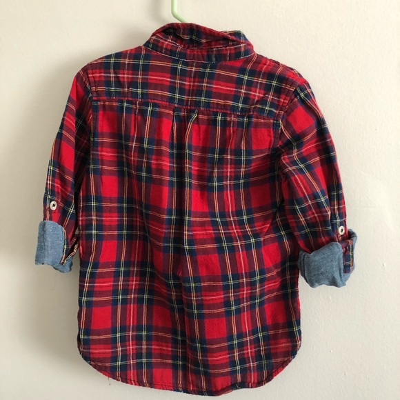 GAP Red Plaid Button Down Shirt - Picture 2 of 3
